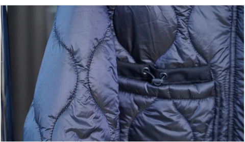 Quilted coat for women ETJ 2024traf QUILTED JACKET WITH TIES new beige drawstring high neck pocket clip cotton jacket for women Elite Boutique