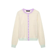 Women's Jacket New Summer 2025 Color-blocked Long Sleeve Crewneck Knit Jacket Romantic Style Casual Fashion Personality Versatil Elite Boutique