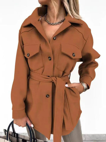 Women Fashion Jacket Fall/Winter 2024 New Lapel Single Breasted Thickened Windproof Thermal Coats Elegant Versatile Daily Wear Elite Boutique