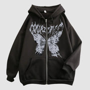Hoodie jacket men's fun skull butterfly zipper hoodie loose and comfortable sports shirt long sleeved top Elite Boutique