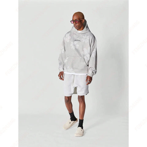 Hoodie Cool Retro Casual  Portrait Music Love Pattern Printed Drop Shoulder Loose Long-Sleeved Hooded Sweatshirt Elite Boutique