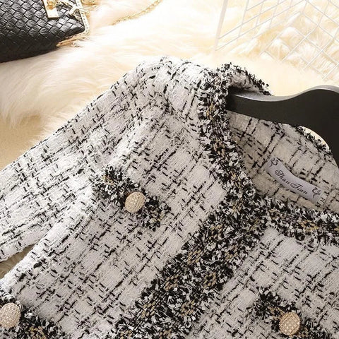 Women's Jackets  Women's Jacket Spring new Trendy Ladies Short Joker Temperament Small Fragrant Tweed Coat Tweed Coat Cardigan Elite Boutique