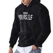 Hoodie Letters Embroidery Warm Pullover Men Long Sleeve Pockets Hooded Sweatshirt Fleece Casual Sweatshirts For Spring/Autumn Elite Boutique