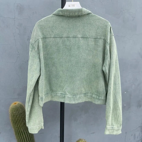Vintage Jackets for Women Clothes Street Fashion Hip Hop Washing Aging Coat Women Jacket Loose Casual Denim Jacket Women Tops Elite Boutique