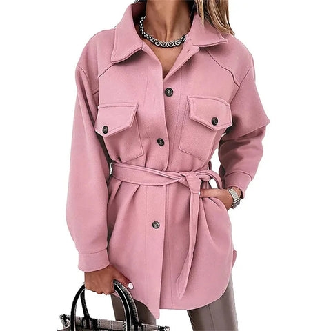 Women Fashion Jacket Fall/Winter 2024 New Lapel Single Breasted Thickened Windproof Thermal Coats Elegant Versatile Daily Wear Elite Boutique