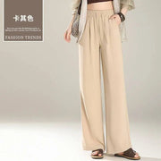 Wide-leg Pants for Women New Summer High-waist Casual Elastic Thin Soft Straight Trousers with a Soft and Supple Feel Elite Boutique