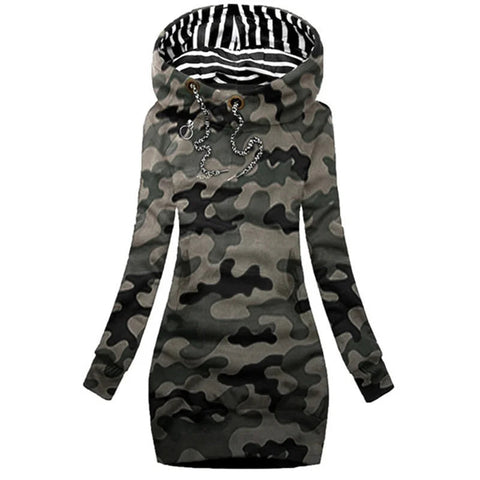 Hoodie Dress Casual Solid Colour Long Sleeve Drawstring Hoodie Dress Slim Hooded Pullover Sweatshirt Dress Elite Boutique