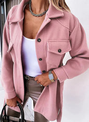 Women Fashion Jacket Fall/Winter 2024 New Lapel Single Breasted Thickened Windproof Thermal Coats Elegant Versatile Daily Wear Elite Boutique