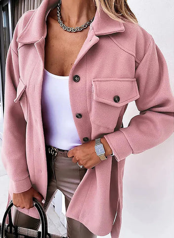 Women Fashion Jacket Fall/Winter 2024 New Lapel Single Breasted Thickened Windproof Thermal Coats Elegant Versatile Daily Wear Elite Boutique