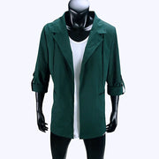 Women's Jacket Spring Summer New Arrivals Roll-up Cuffs Outerwears Lined Open Stitch Thin Jackets for Streetwear Womans Clothing Elite Boutique