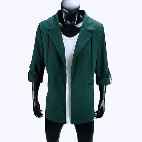 Women's Jacket Spring Summer New Arrivals Roll-up Cuffs Outerwears Lined Open Stitch Thin Jackets for Streetwear Womans Clothing Elite Boutique