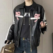 Women's Winter Jacket Women Vintage Faux Leather Coat Fashion Pu Lapel Collar Bow Zipper Overcoat Female Casual Tops Clothing Elite Boutique