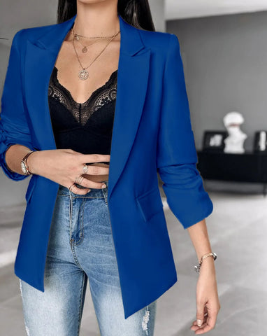 Denim Jacket for Women Autumn Winter Long Sleeves Turn Down Collar Thin Outwear Suit Tops Slim Womens Commuting Vest Jacket Elite Boutique