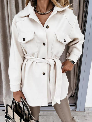 Women Fashion Jacket Fall/Winter 2024 New Lapel Single Breasted Thickened Windproof Thermal Coats Elegant Versatile Daily Wear Elite Boutique