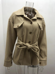 Women Fashion Jacket Fall/Winter 2024 New Lapel Single Breasted Thickened Windproof Thermal Coats Elegant Versatile Daily Wear Elite Boutique