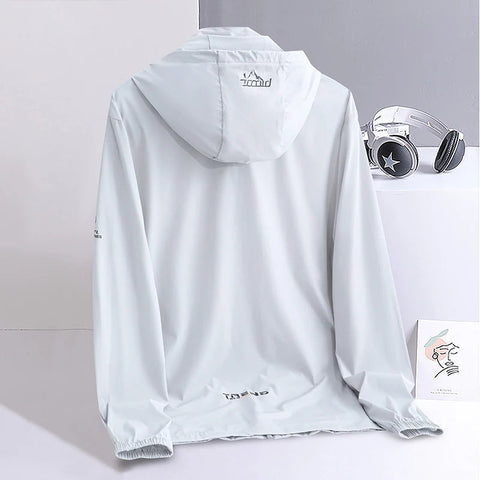 Upf 50 Hoodies Long Sleeve Men Outdoor Lightweight Zip Up Jacket Fishing Hiking Sun Protection Compressed Coat Zipper Pockets Elite Boutique