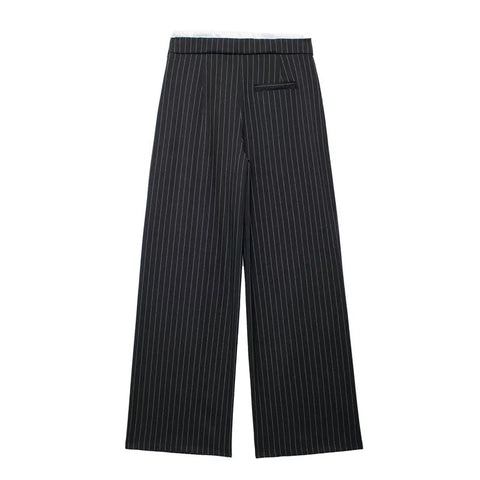 TRAF Pants Women 2024 Trousers Casual Wide Pants Woman office wear Wide leg Pants Women Autumn Baggy Black High Waist Trousers Elite Boutique