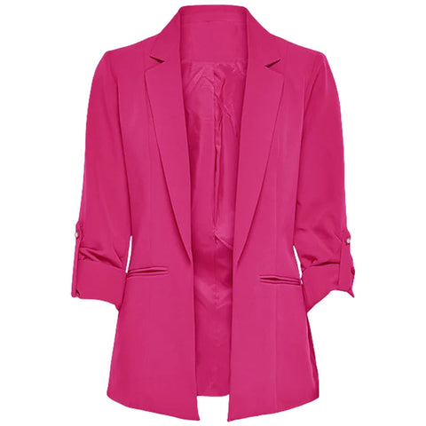 Women's Jacket Spring Summer New Arrivals Roll-up Cuffs Outerwears Lined Open Stitch Thin Jackets for Streetwear Womans Clothing Elite Boutique