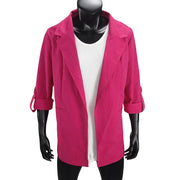 Women's Jacket Spring Summer New Arrivals Roll-up Cuffs Outerwears Lined Open Stitch Thin Jackets for Streetwear Womans Clothing Elite Boutique