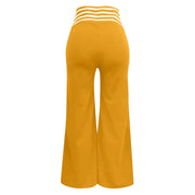 Women Hollow Belt Trousers Fashion Temperament Commuting Flared Trousers Daily Classic Solid Causal High Waist Wide Leg Pants Elite Boutique