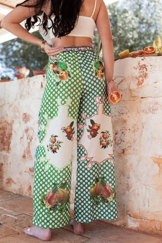Women's New Fashion Printed Pants Comfortable Loose Trouser Casual Wide Leg Pants Female Elastic Waist Trouser Streetwear Elite Boutique
