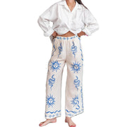 Women's New Fashion Printed Pants Comfortable Loose Trouser Casual Wide Leg Pants Female Elastic Waist Trouser Streetwear Elite Boutique