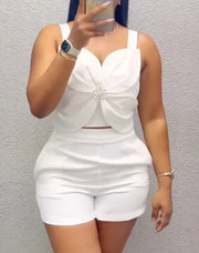 Rhinestone Strap Top + Shorts Set Elite Boutique