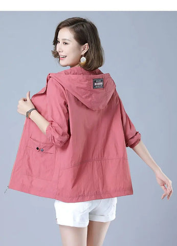 Women's Jacket 2025 New Summer Thin Coat Casual Windbreaker Female Sun Protection Jacket Basic Zipper Coat Tops Elite Boutique