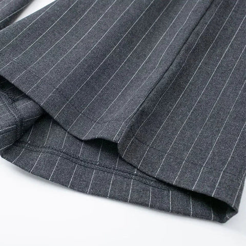 TRAF Women's Formal Pants Office Wear Women Striped Grey Black Pants Woman High Waist Baggy Suit Pants Casual Wide Leg Trousers Elite Boutique