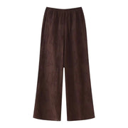 TRAFZA 2025 Women Trouser Suit Casual Embroidered Round Neck Sleeveless Slim Top+Elastic Waist Drawstring Loose Long Pants Elite Boutique