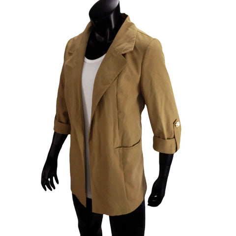 Women's Jacket Spring Summer New Arrivals Roll-up Cuffs Outerwears Lined Open Stitch Thin Jackets for Streetwear Womans Clothing Elite Boutique